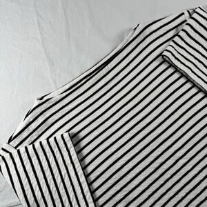 SOAKED IN LUXURY Women's Size XL Striped Boxy Boat Neck Pullover Jumper Top